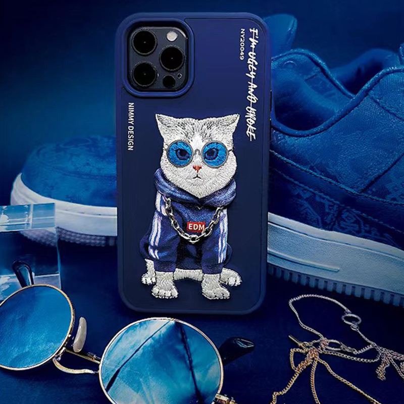 Nimmy Adorable Big Eye Cute Animal Embroidery PU Leather Case
