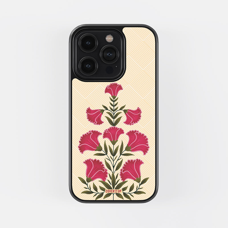 Royal Motif Single Flower Glass Case