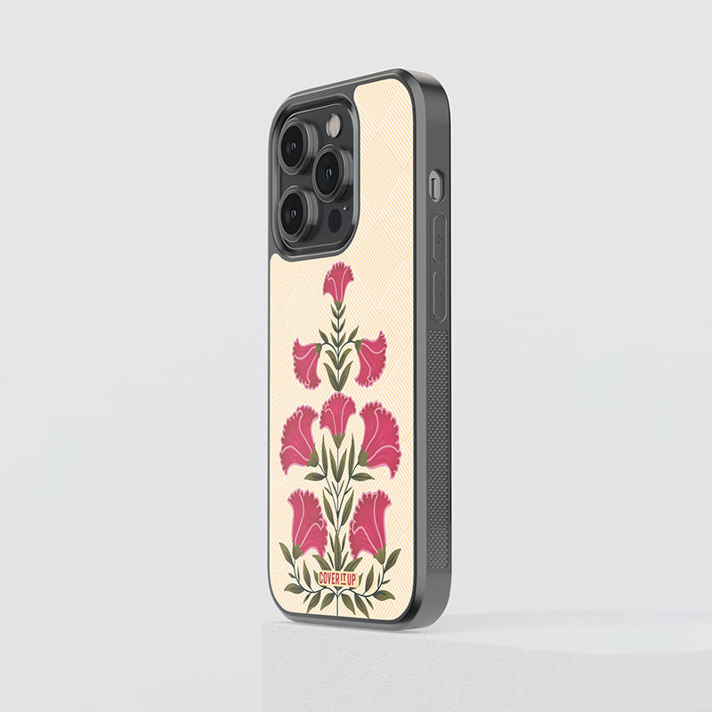 Royal Motif Single Flower Glass Case