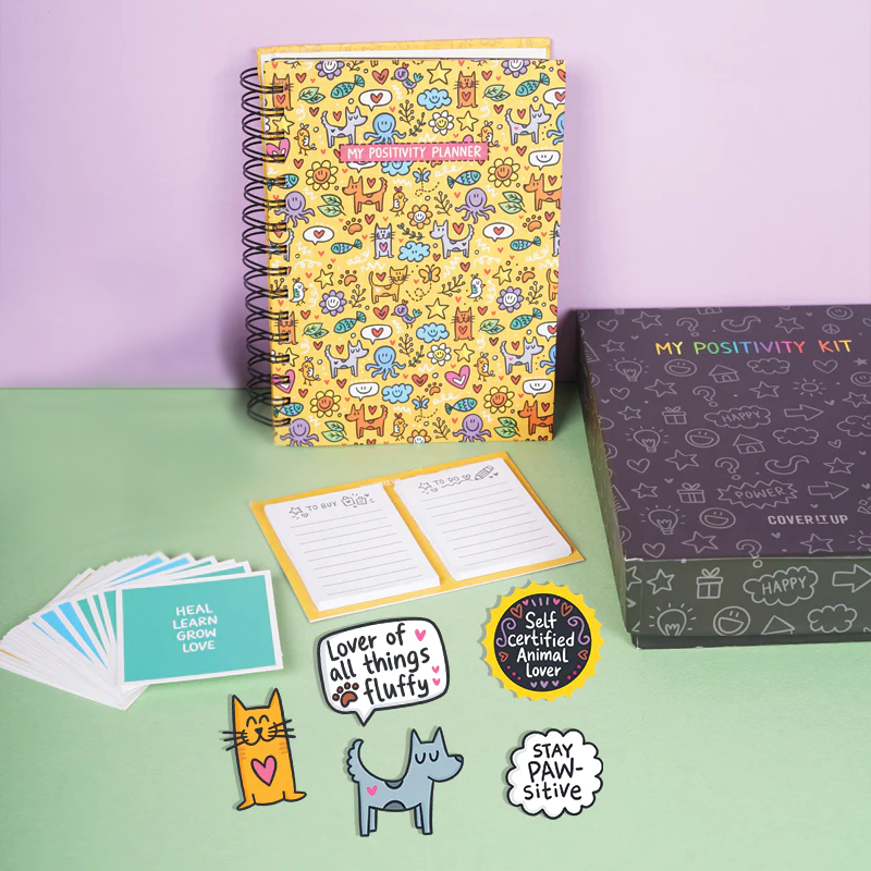 The Positivity Planner 2026 - Fun Yellow Animal Themed Printed Planner