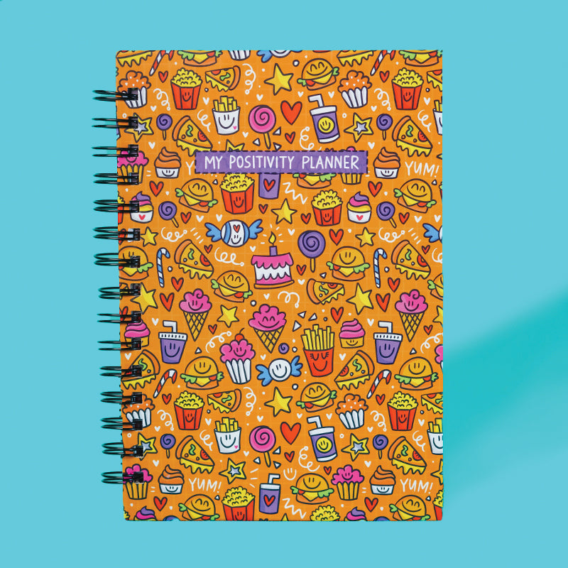The Positivity Planner 2026 - Fun Orange Food Themed Printed Planner