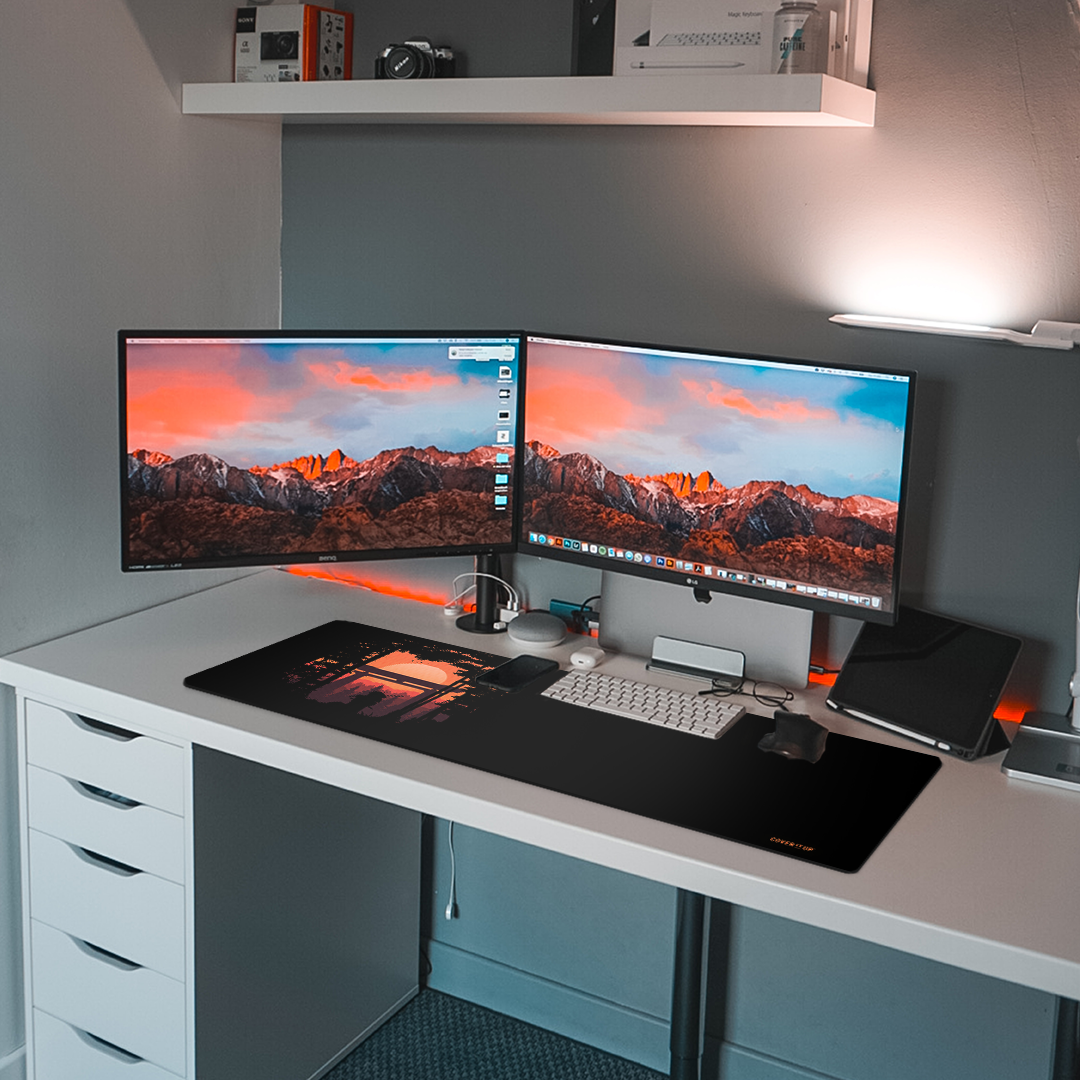 Pink Haze Perfect Days Desk Mat and Gaming Mouse Pad